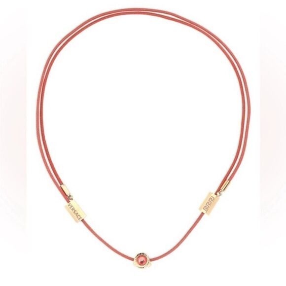 $625 Versace Unisex NWT Medusa Head Charm Cord Adjustable Necklace - Picture 3 of 9